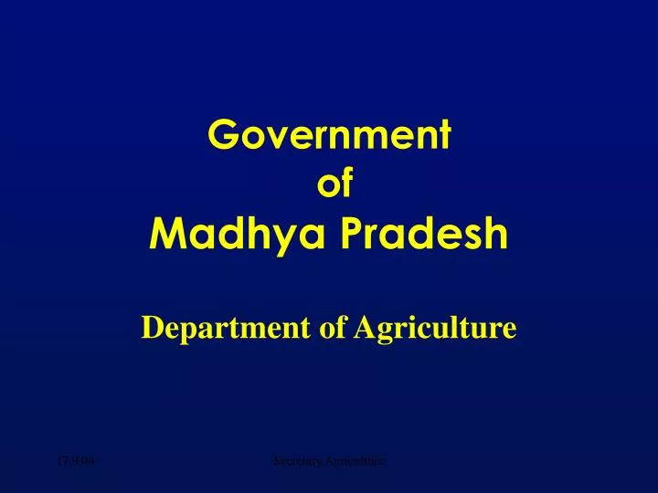 government of madhya pradesh department of agriculture
