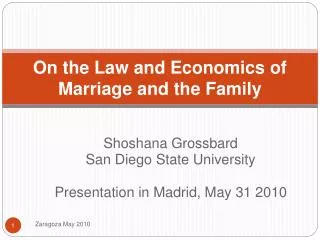 On the Law and Economics of Marriage and the Family