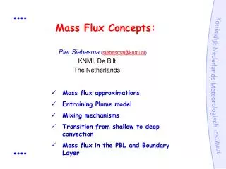 Mass Flux Concepts: