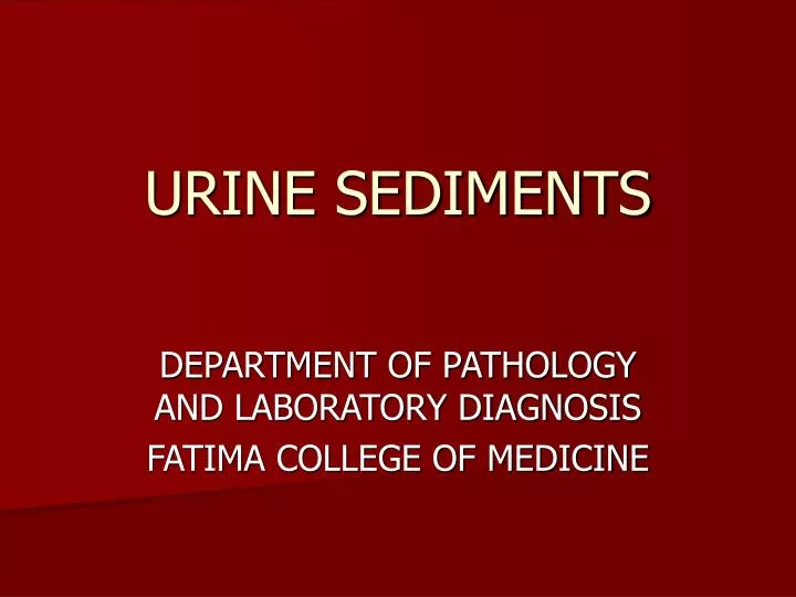 urine sediments