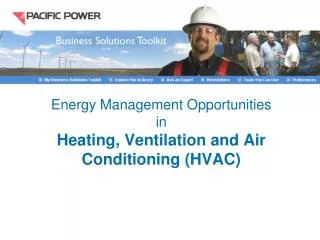 Energy Management Opportunities in Heating, Ventilation and Air Conditioning (HVAC)