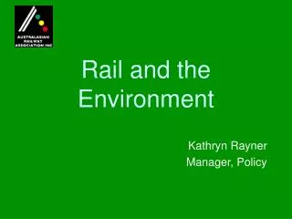 Rail and the Environment