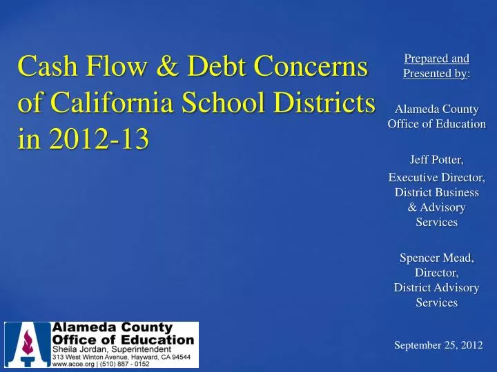 cash flow debt concerns of california school districts in 2012 13