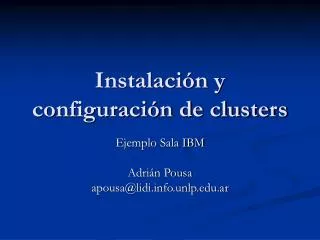 instalaci n y configuraci n de clusters