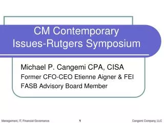 CM Contemporary Issues-Rutgers Symposium
