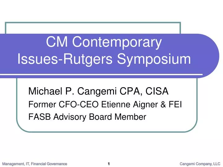 cm contemporary issues rutgers symposium