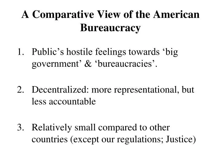 a comparative view of the american bureaucracy