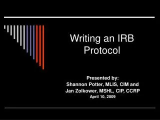 Writing an IRB Protocol