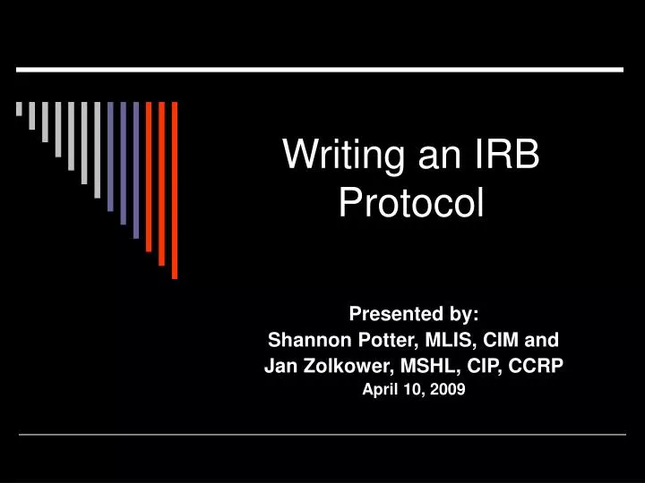 writing an irb protocol