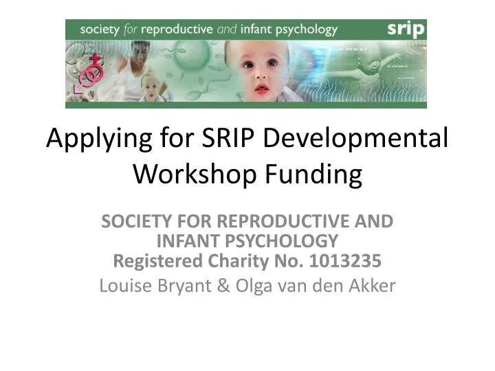 applying for srip developmental workshop funding