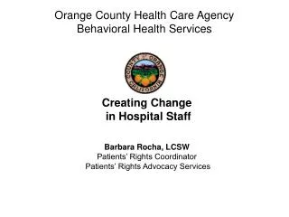 Orange County Health Care Agency Behavioral Health Services