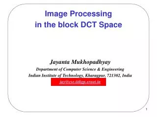 Image Processing in the block DCT Space