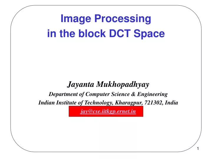 image processing in the block dct space