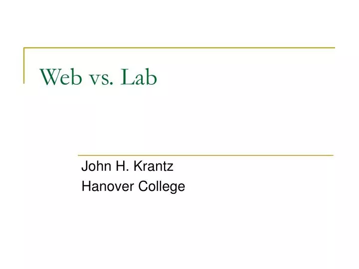 web vs lab