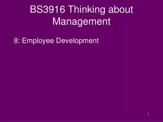 BS3916 Thinking about Management