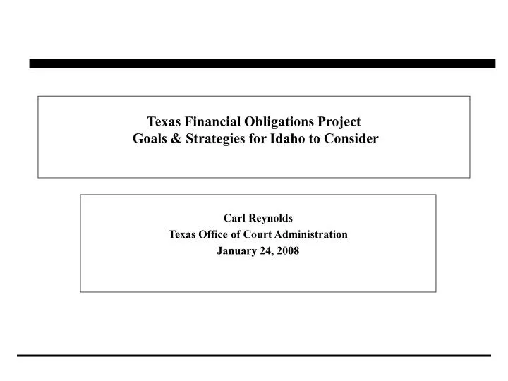 texas financial obligations project goals strategies for idaho to consider