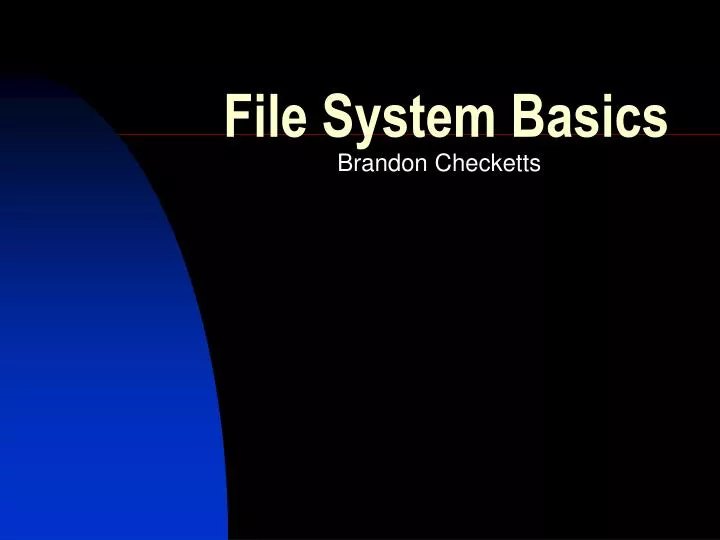 file system basics