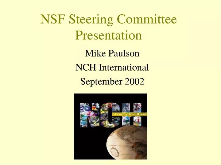 nsf steering committee presentation