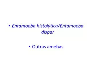 Entamoeba histolytica/Entamoeba dispar Outras amebas