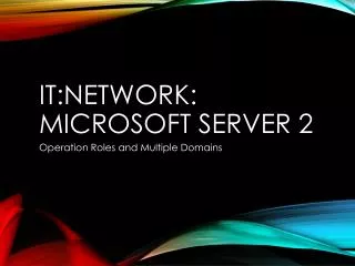 IT:Network : Microsoft Server 2