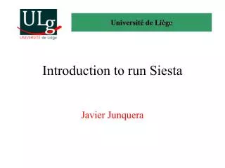Introduction to run Siesta