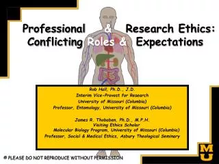 Professional &amp; Research Ethics: Conflicting Roles &amp; Expectations © PLEASE DO NOT REPRODUCE WITHOUT PER