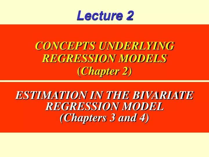 concepts underlying regression models chapter 2