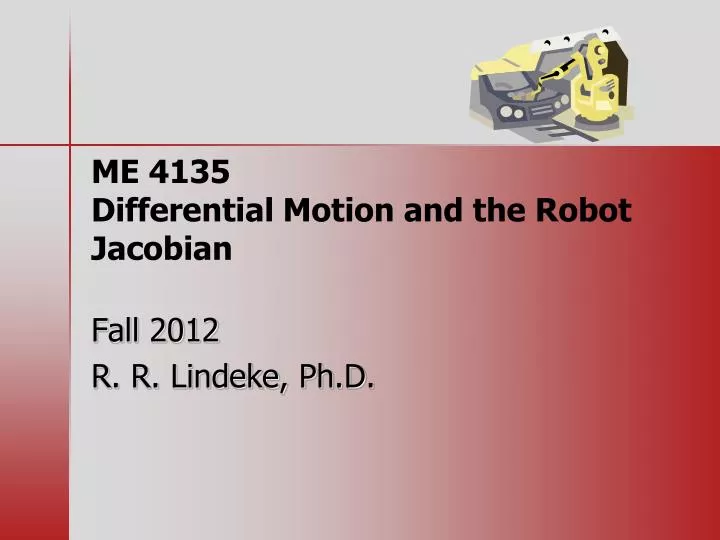 me 4135 differential motion and the robot jacobian