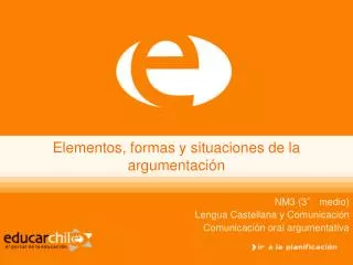 elementos formas y situaciones de la argumentaci n