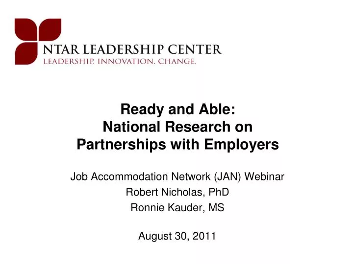 ready and able national research on partnerships with employers