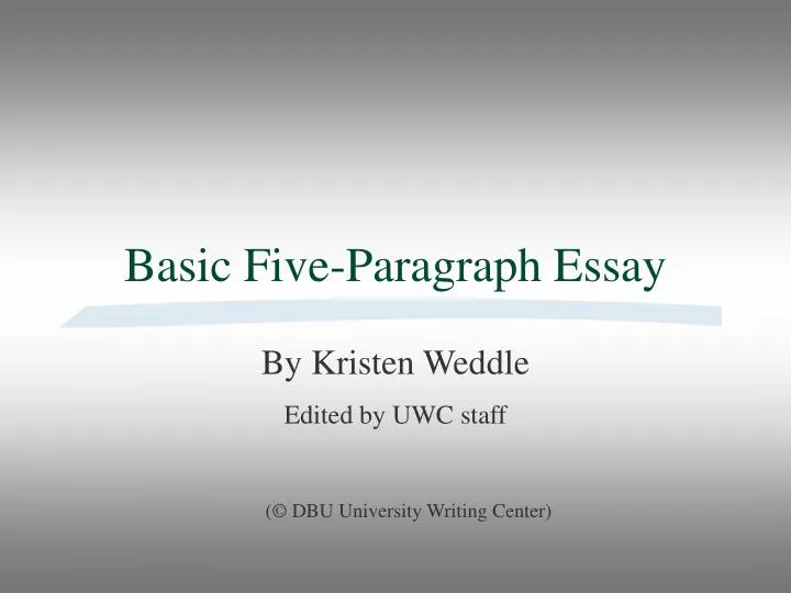 basic five paragraph essay