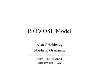 ISO’s OSI Model