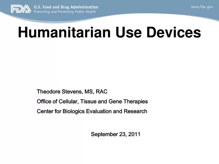 humanitarian use devices