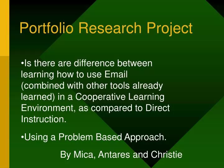portfolio research project