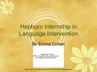 Hepburn Internship in Language Intervention