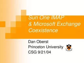 Sun One IMAP &amp; Microsoft Exchange Coexistence