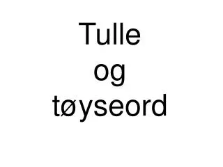 Tulle og tøyseord