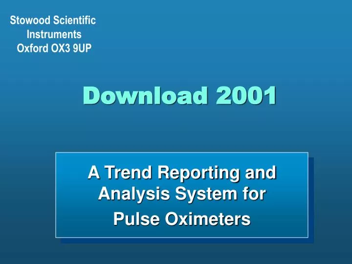 a trend reporting and analysis system for pulse oximeters