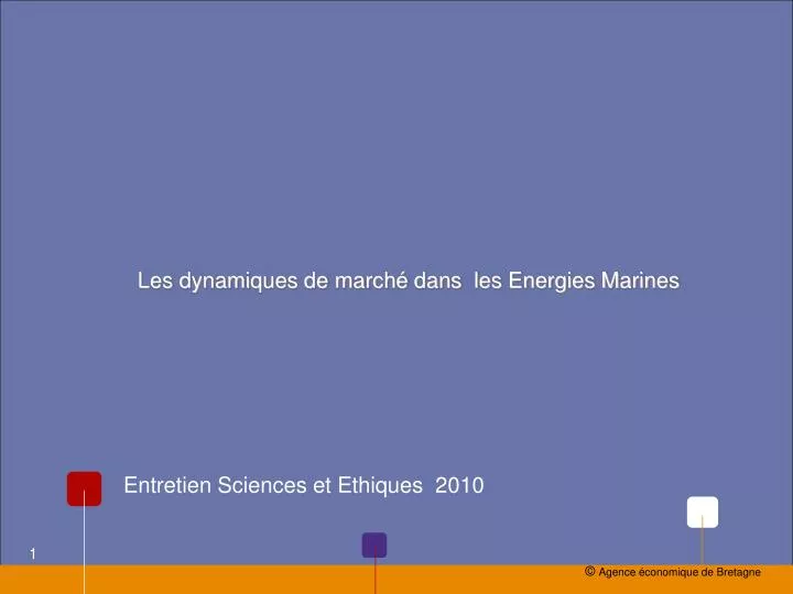 les dynamiques de march dans les energies marines