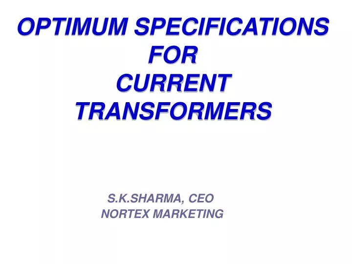optimum specifications for current transformers