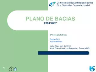 PLANO DE BACIAS 2004/2007