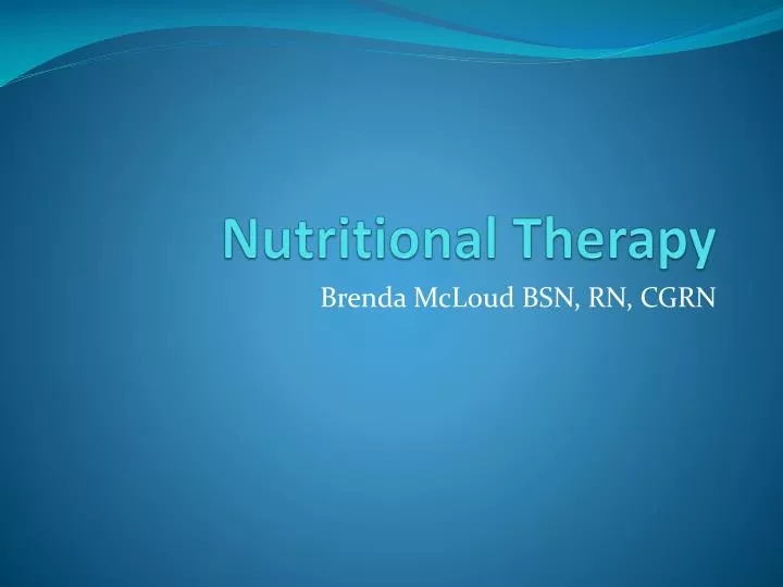 nutritional therapy