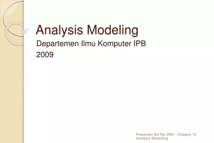 analysis modeling