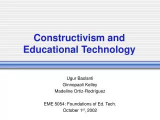 Constructivism and Educational Technology