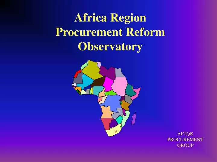 africa region procurement reform observatory