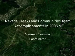 Nevada Creeks and Communities Team Accomplishments in 2008-9