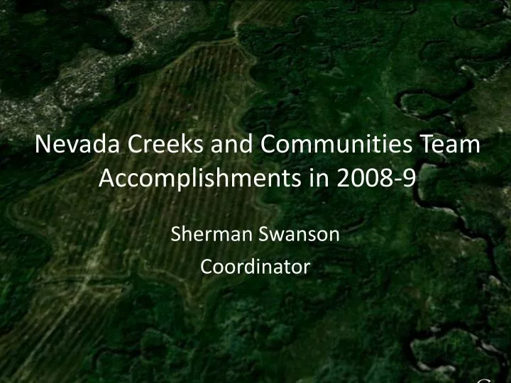 nevada creeks and communities team accomplishments in 2008 9
