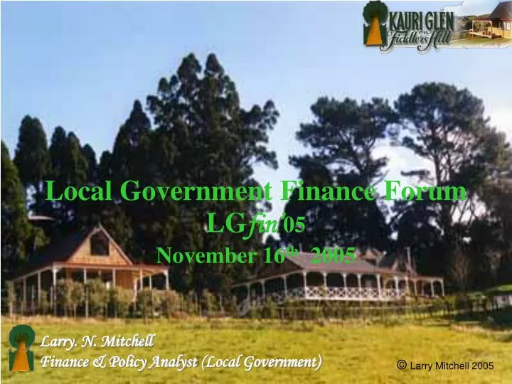 local government finance forum lg fin 05 november 16 th 2005
