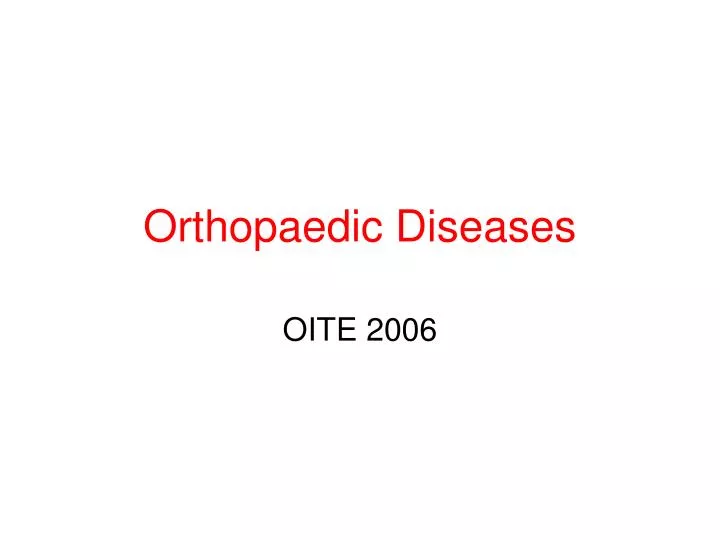 orthopaedic diseases
