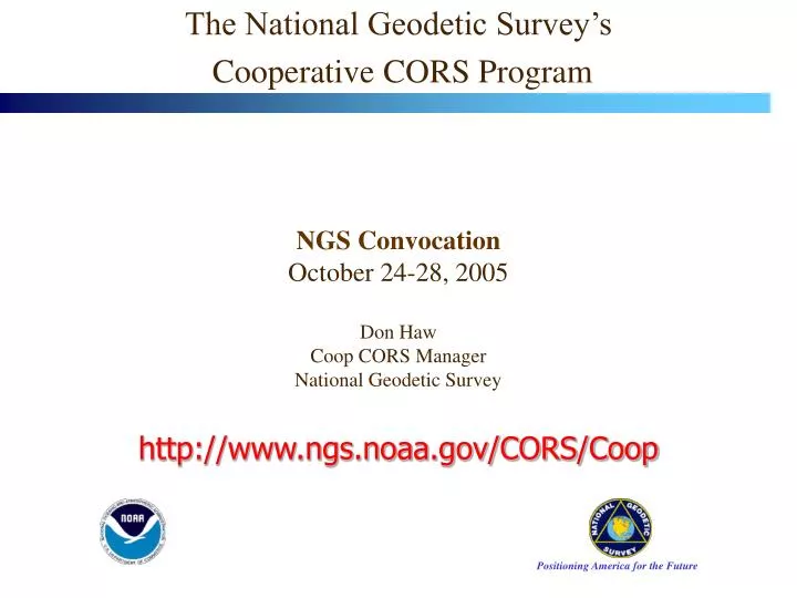 the national geodetic survey s cooperative cors program